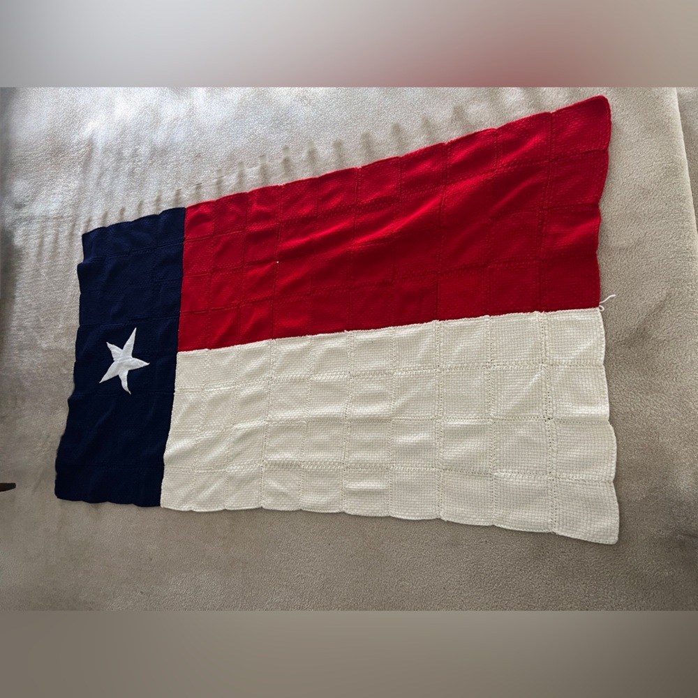 Texas Flag Crochet Blanket 48 x 64 inches